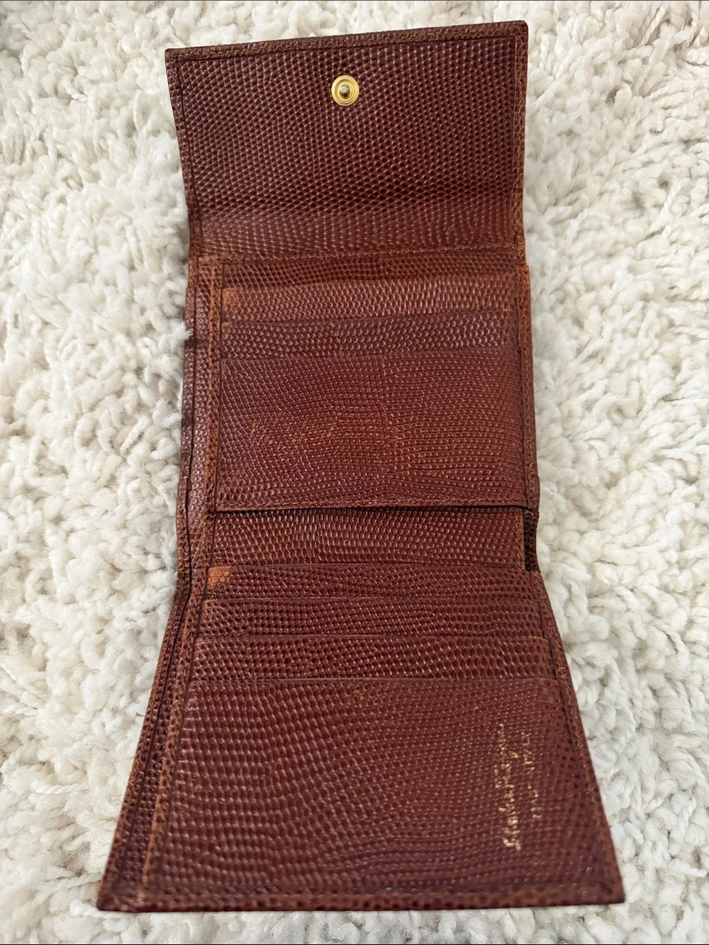 Vintage Salvatore Ferragamo Brown Vara Bow Leather Wallet